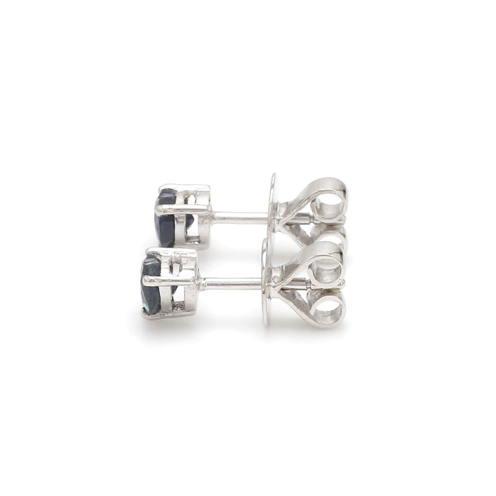 Blue Sapphire Heart Studs - qivii