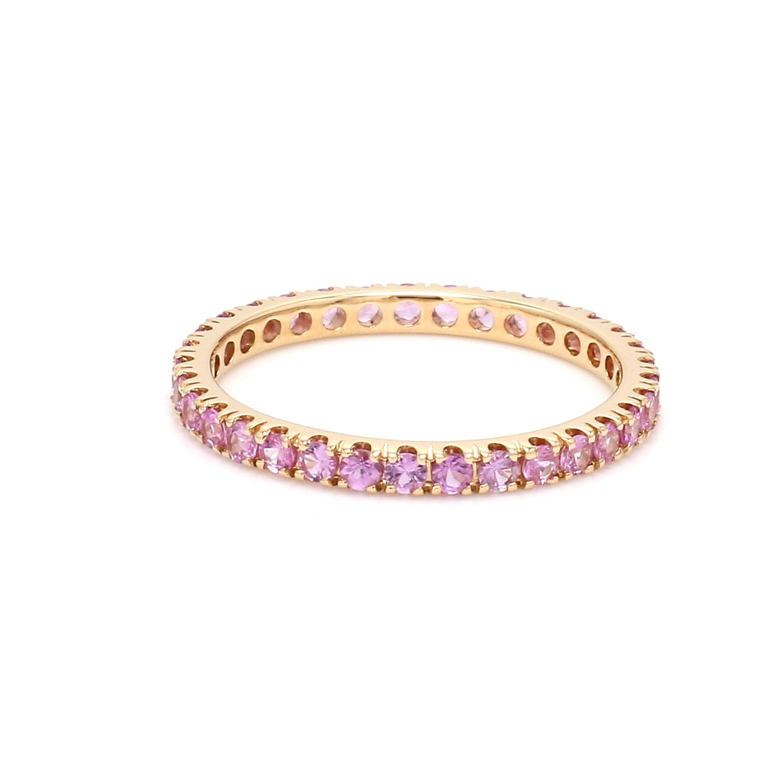 Pink Sapphire Round Eternity Ring - qivii