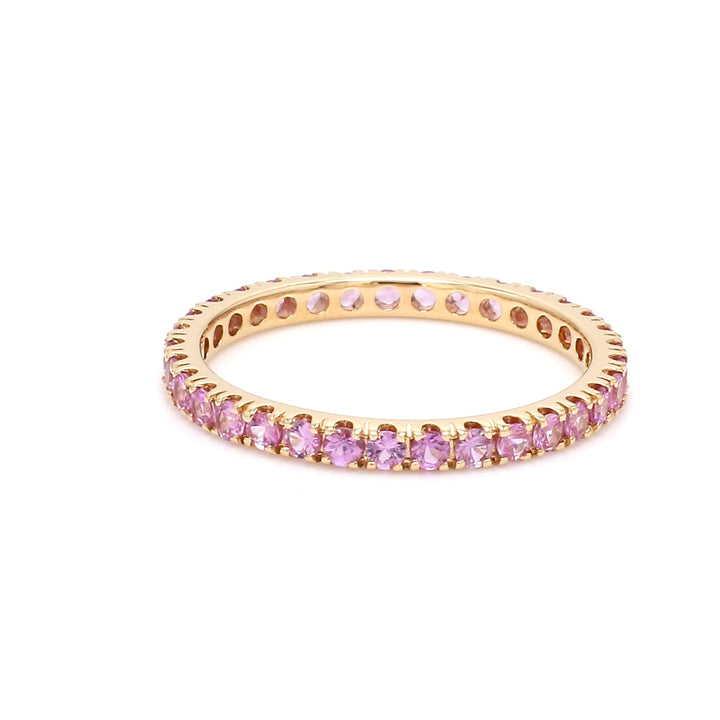 Pink Sapphire Round Eternity Ring - qivii