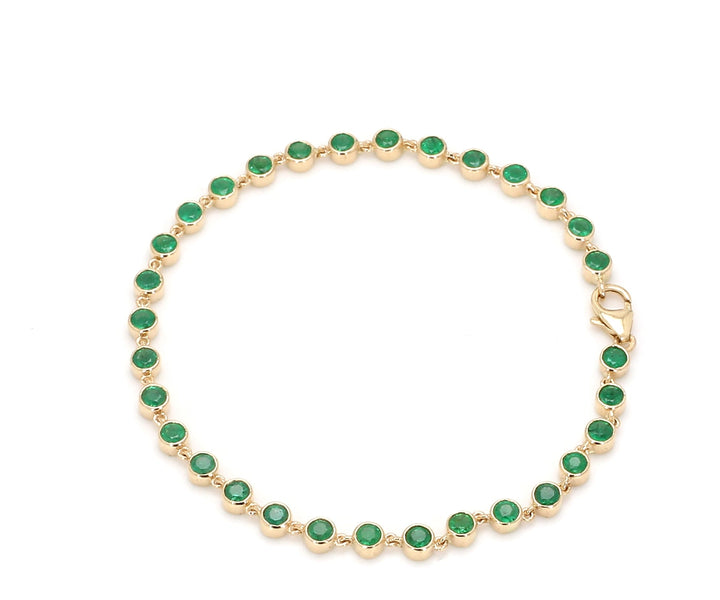 Emerald Round Link Chain Bracelet - qivii