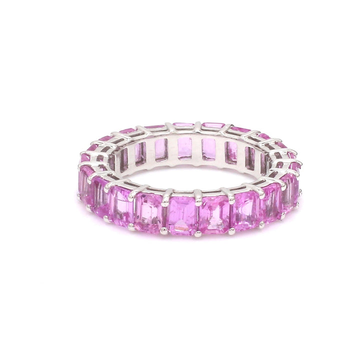Pink Sapphire Octagon Prong Set Ring - qivii
