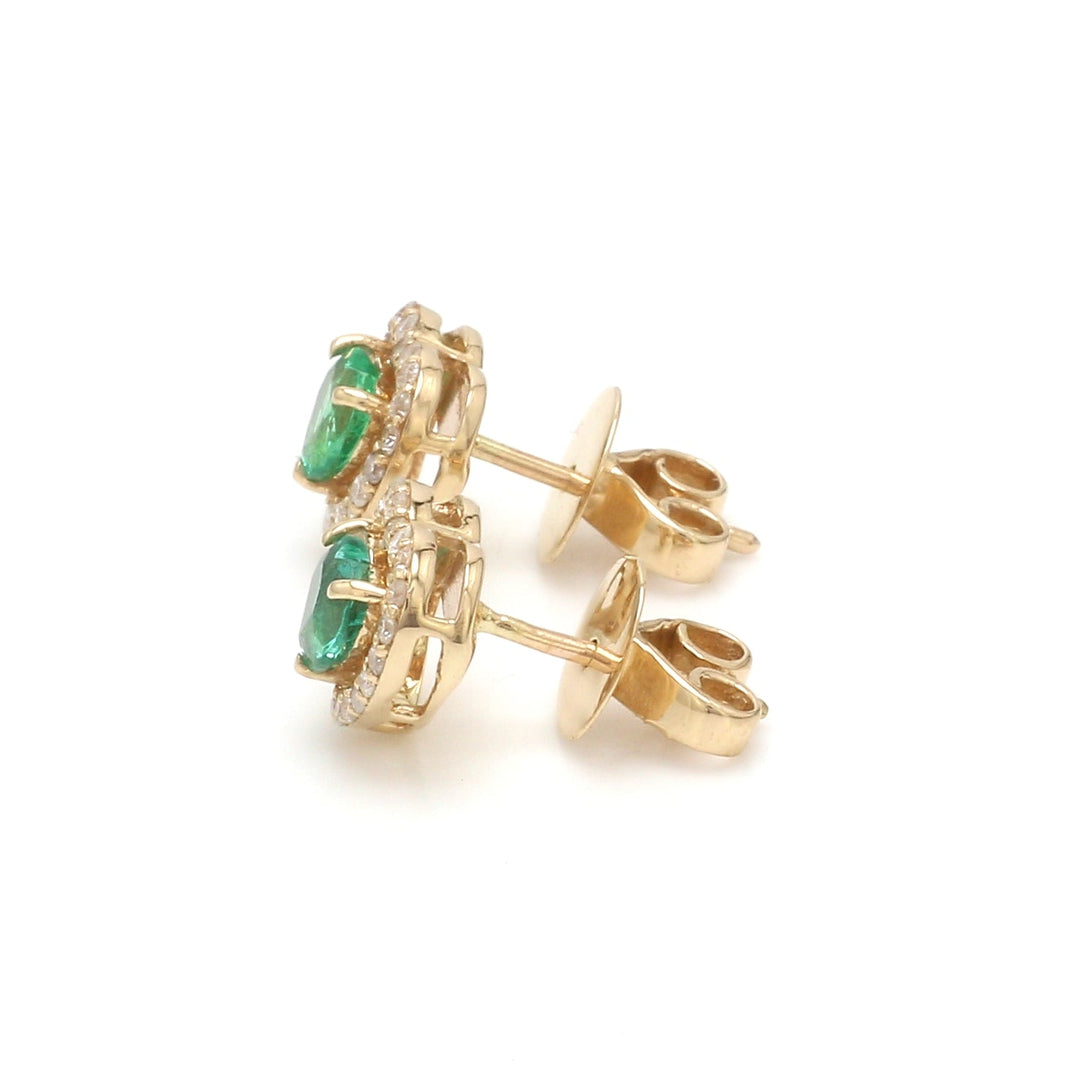 Emerald Heart Diamond Studs - qivii