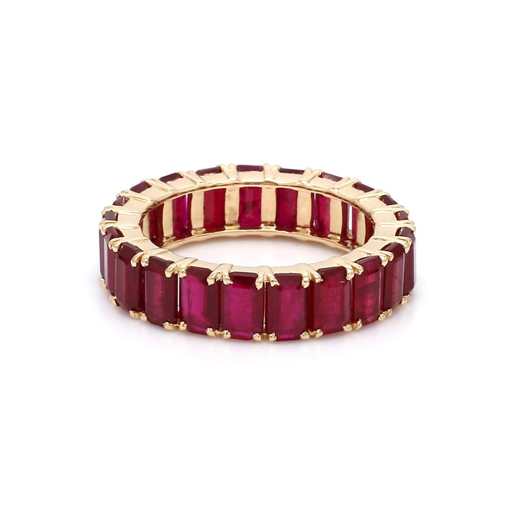 Ruby Emerald Cut Eternity Ring - qivii
