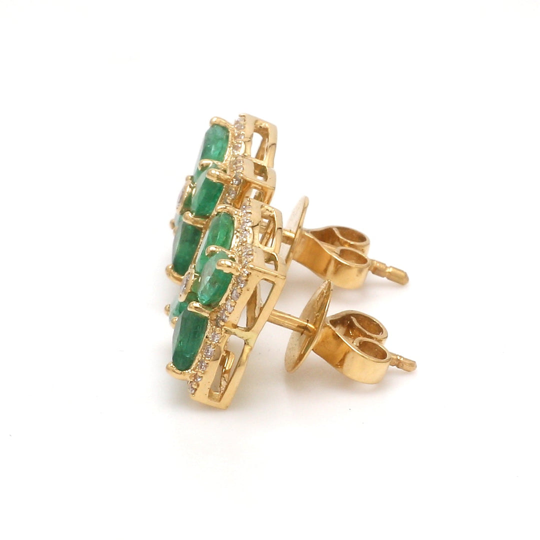 Emerald Four Pear Studs - qivii