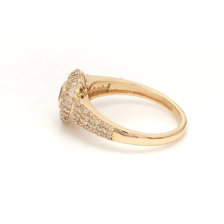 Ruby Diamond Heart Pinky Ring - qivii