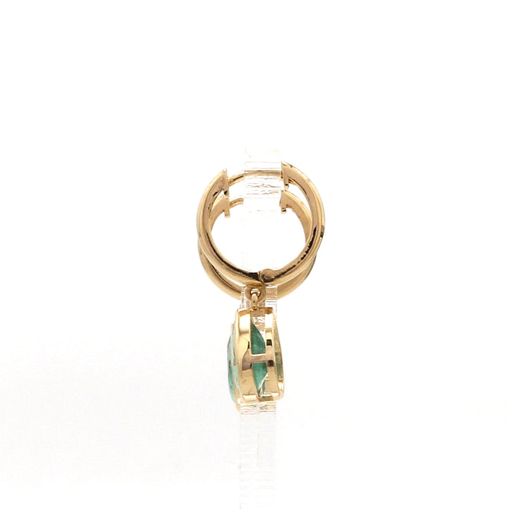 Emerald Bezel Set Pear Mini Earrings - qivii