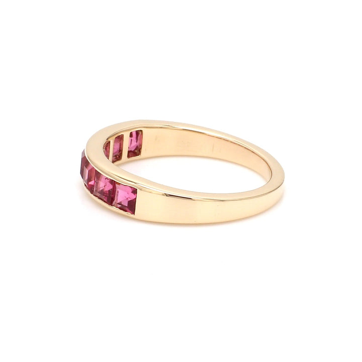 Pink Tourmaline Square Channel Set Ring - qivii