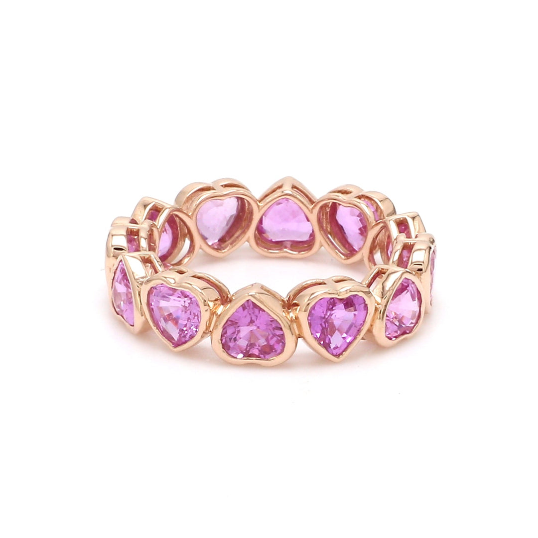 Pink Sapphire Heart Bezel Set Ring - qivii