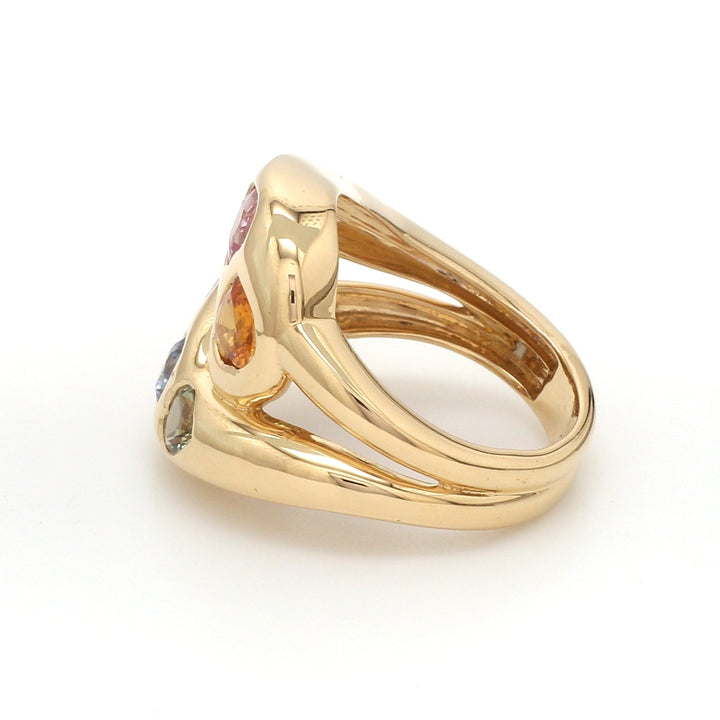 Rainbow Heart Knot Ring - qivii