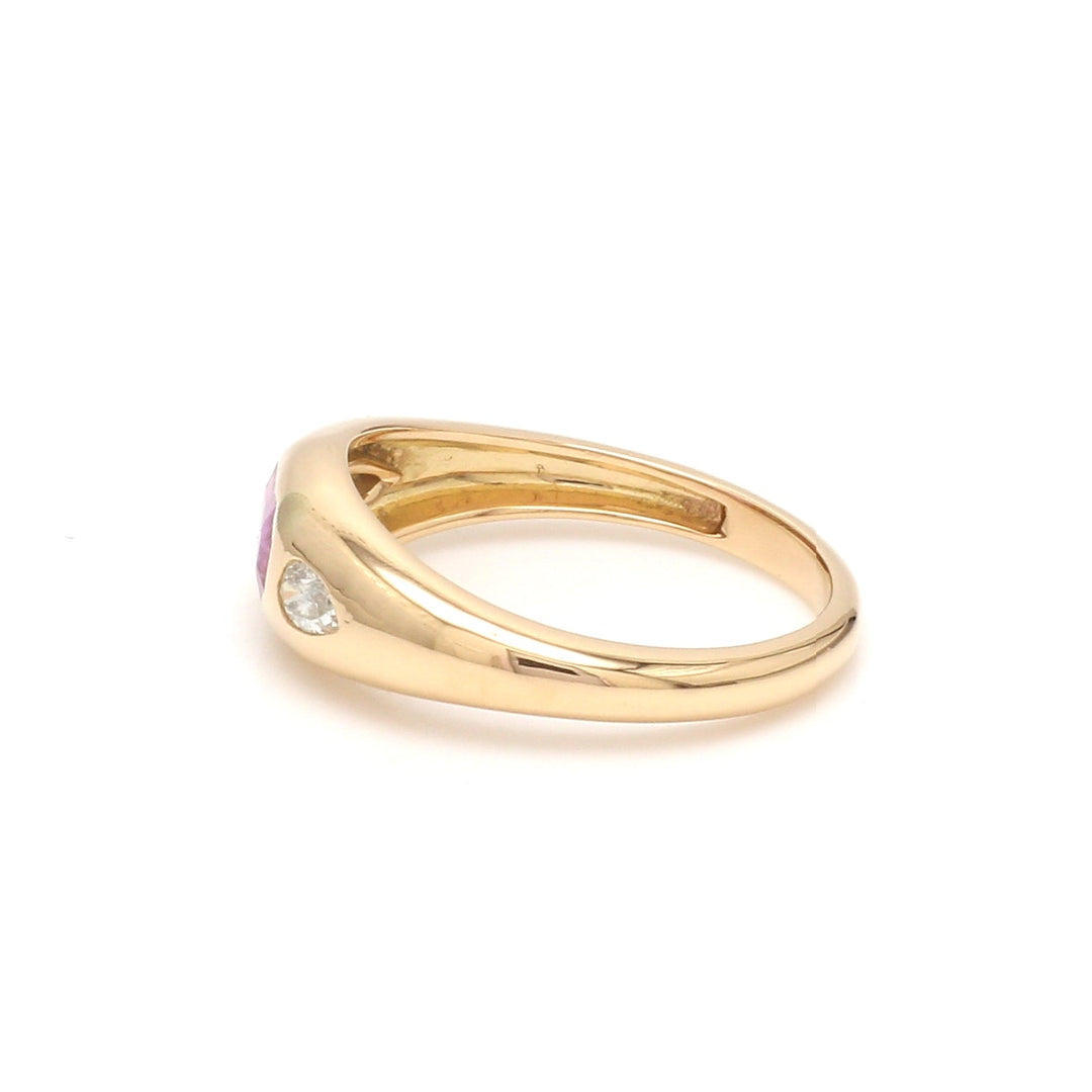 Pink Sapphire Octagon Pear Diamond Mini Chunky Ring - qivii