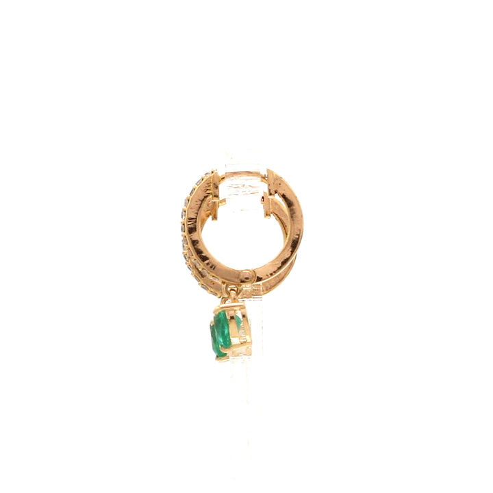 Emerald Heart Mini Huggies Earrings - qivii