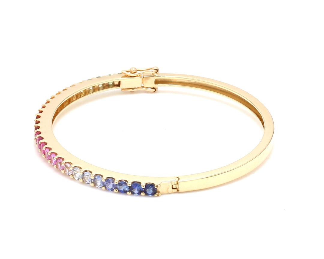 Rainbow Sapphire Round Bangle - qivii