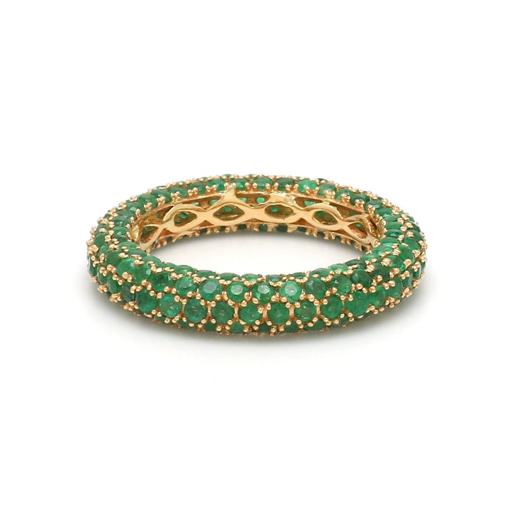 Emerald Pave Eternity Ring - qivii