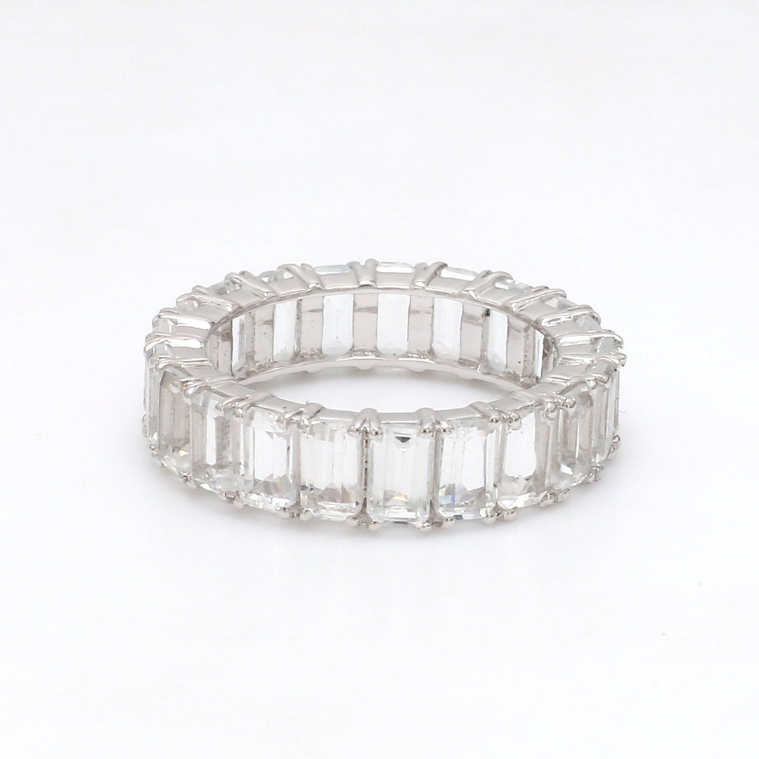 White Topaz Emerald Cut Ring - qivii