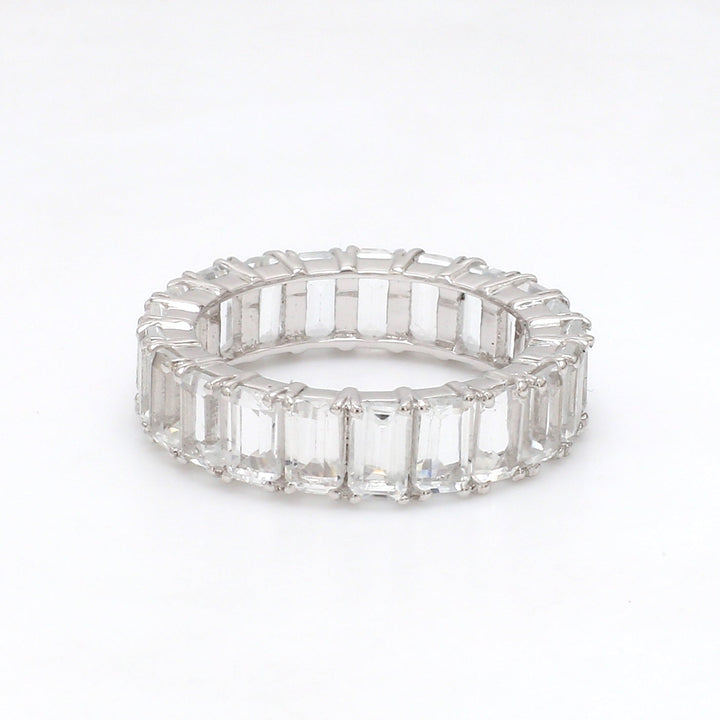 White Topaz Emerald Cut Ring - qivii