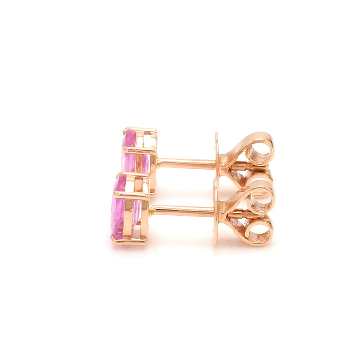 Pink Sapphire Oval Studs - qivii