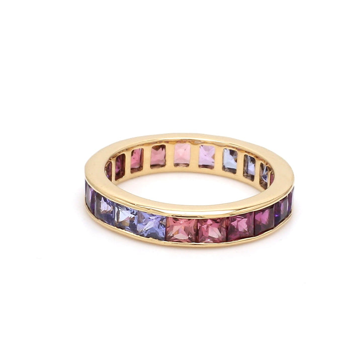 Purple Blue Channel Set Ring - qivii