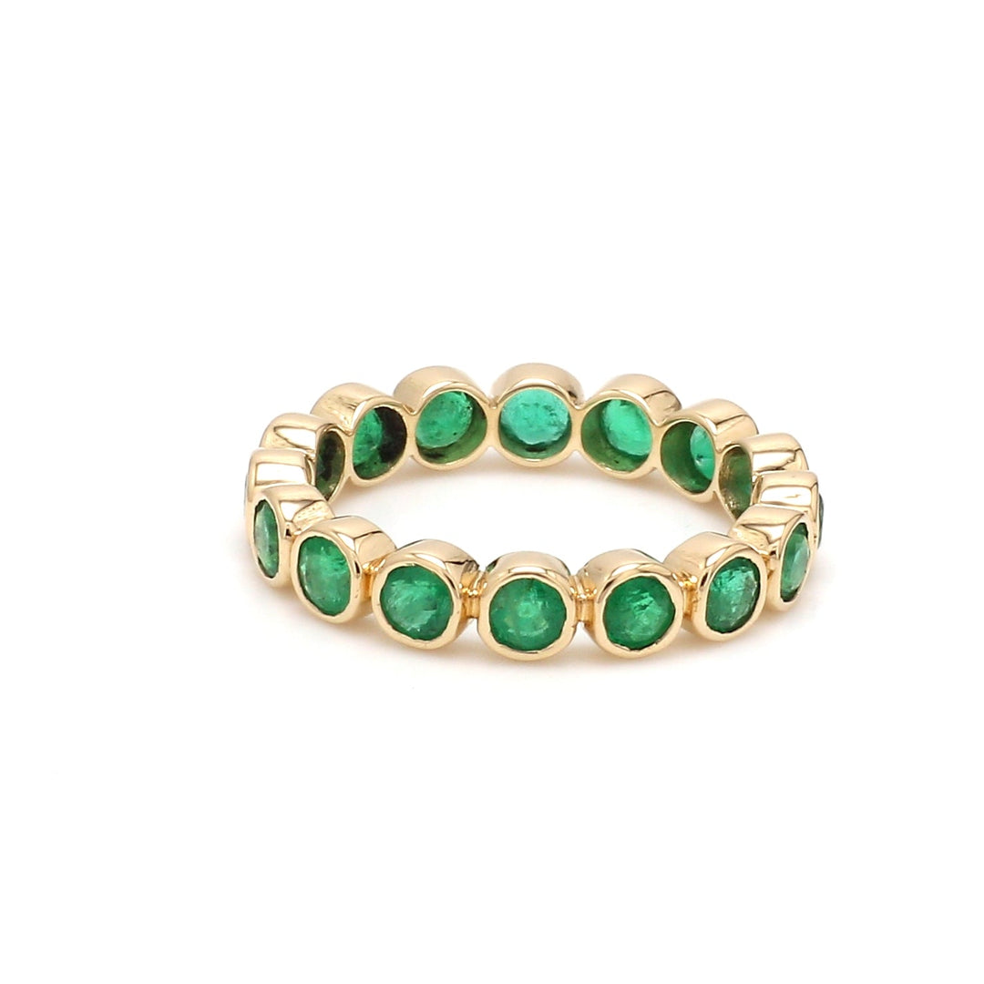 Emerald Round Bezel Set Ring - qivii