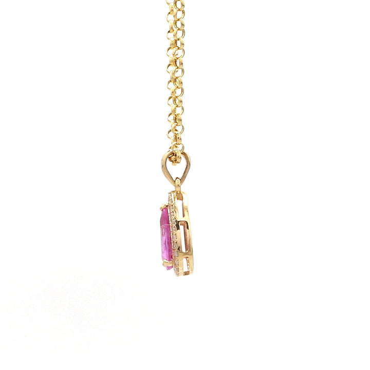 Pink Sapphire Pear Charm Pendant - qivii