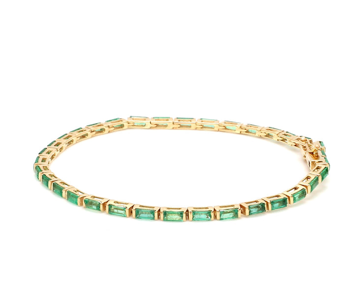 Emerald Horizontal Baguette Bracelet - qivii