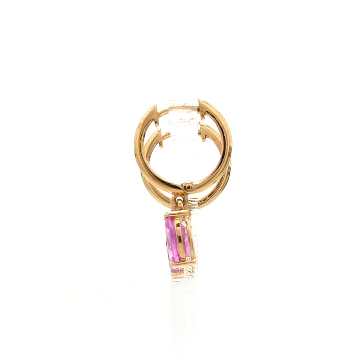 Pink Sapphire Oval Prong Set Mini Earrings - qivii