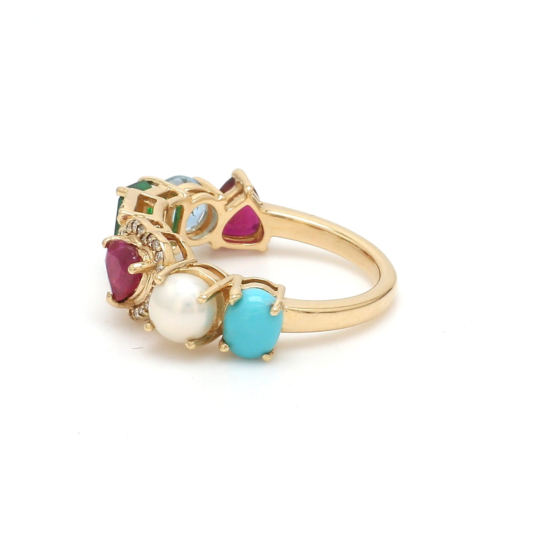 Custom Letter Birthstone Ring - qivii