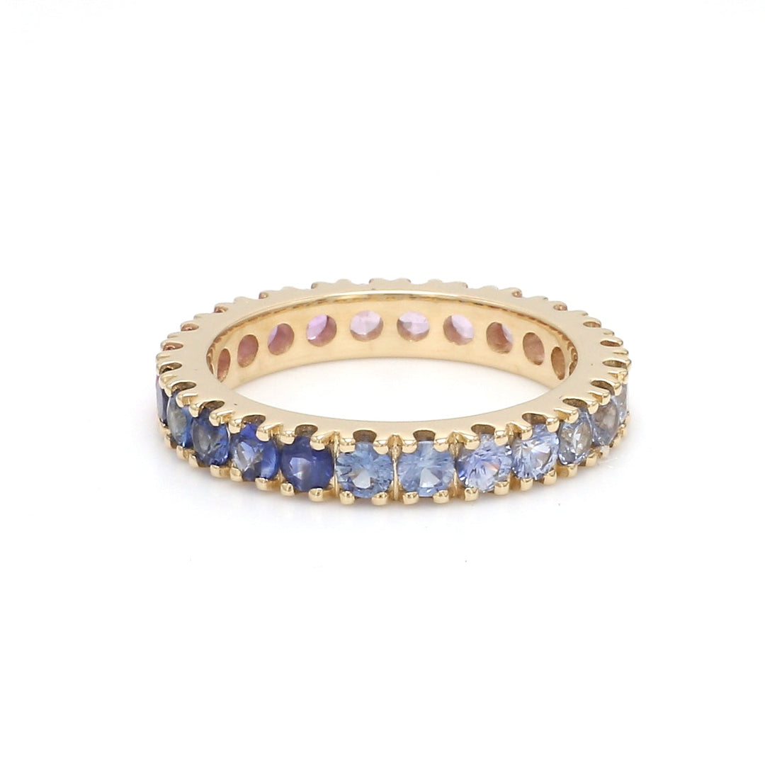 Blue Pink Sapphire Ombre Ring - qivii