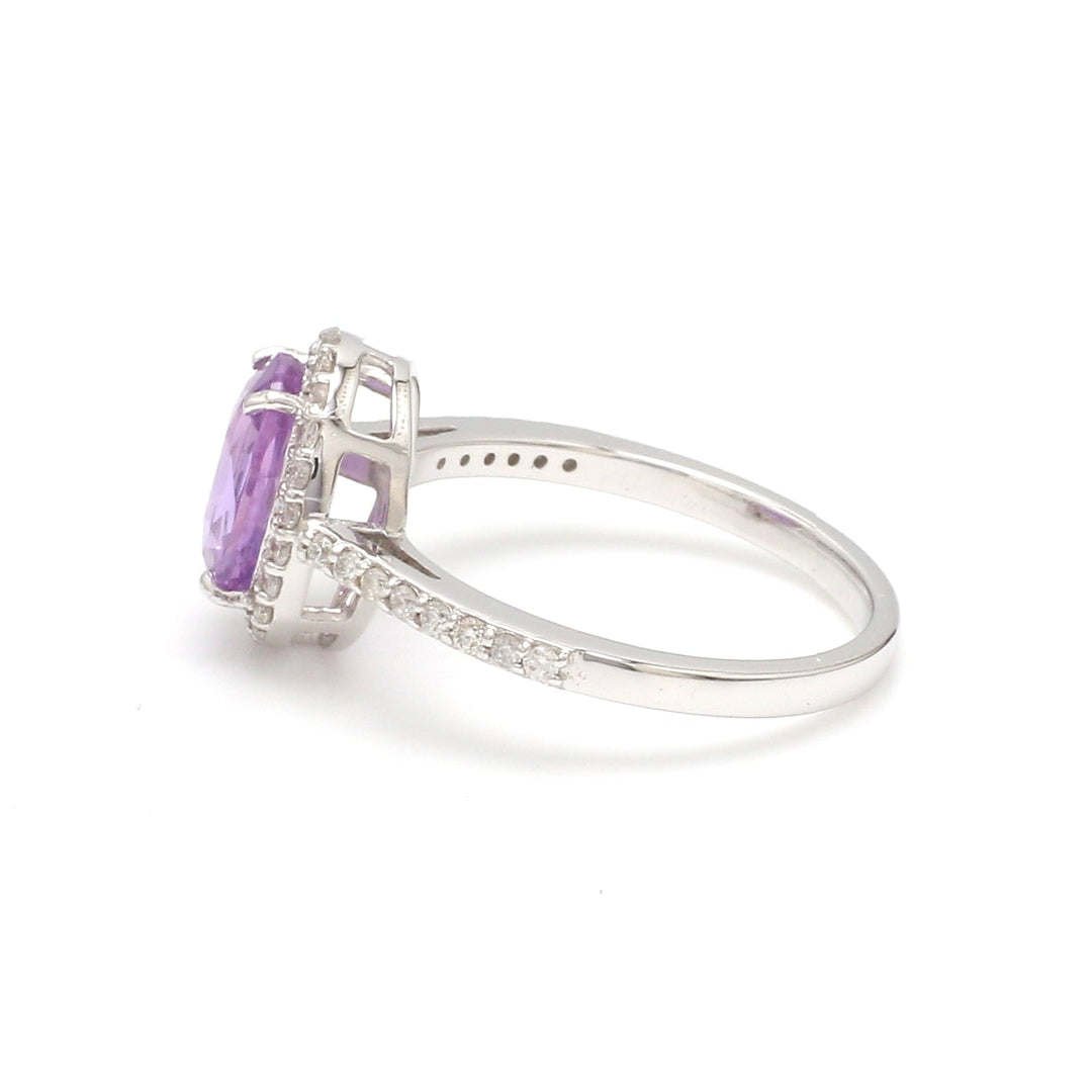 Purple Sapphire Oval diamond ring - qivii
