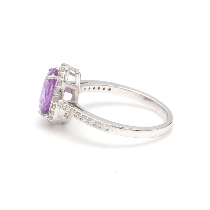Purple Sapphire Oval diamond ring - qivii