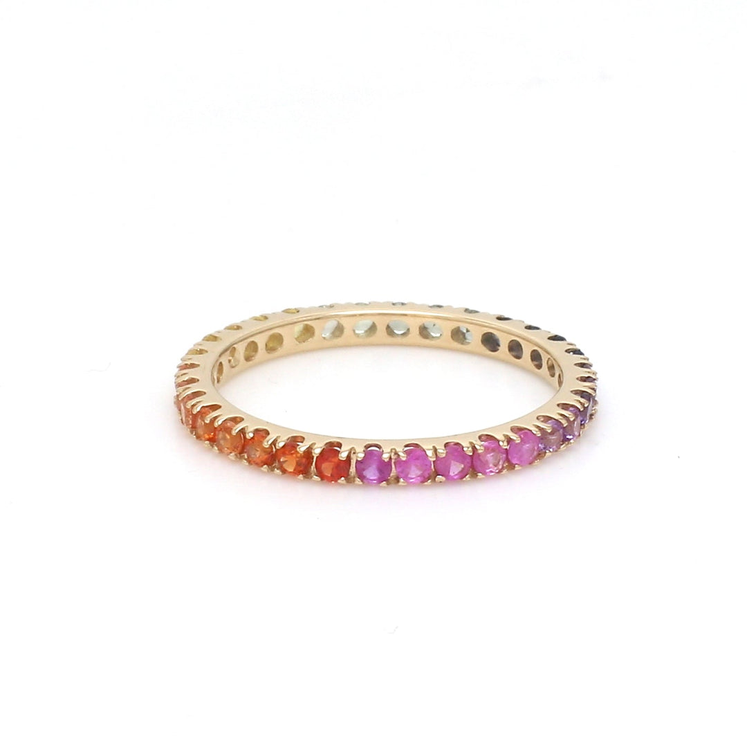 Rainbow Sapphire Thin Eternity Ring - qivii