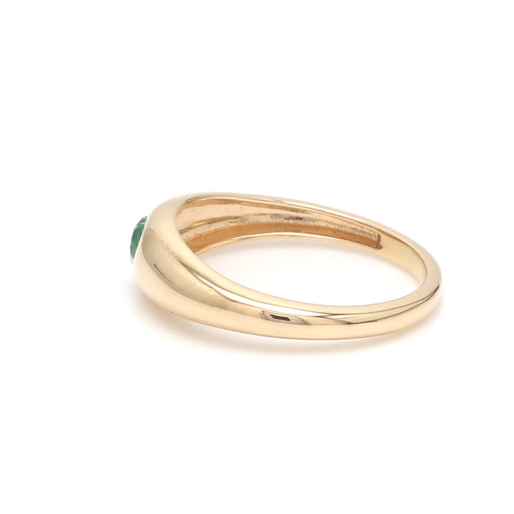 Emerald Heart Flush Set Mini Chunky Ring - qivii