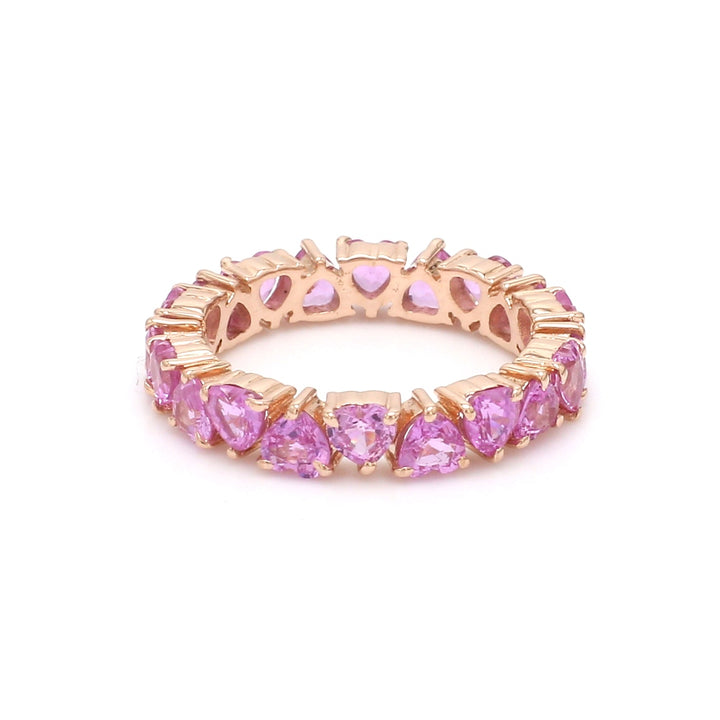 Pink Sapphire Heart Upside Down Ring - qivii