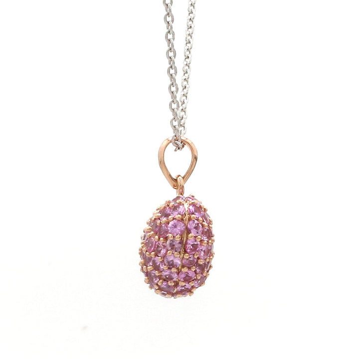 Pink Sapphire Pave Heart Pendant - qivii
