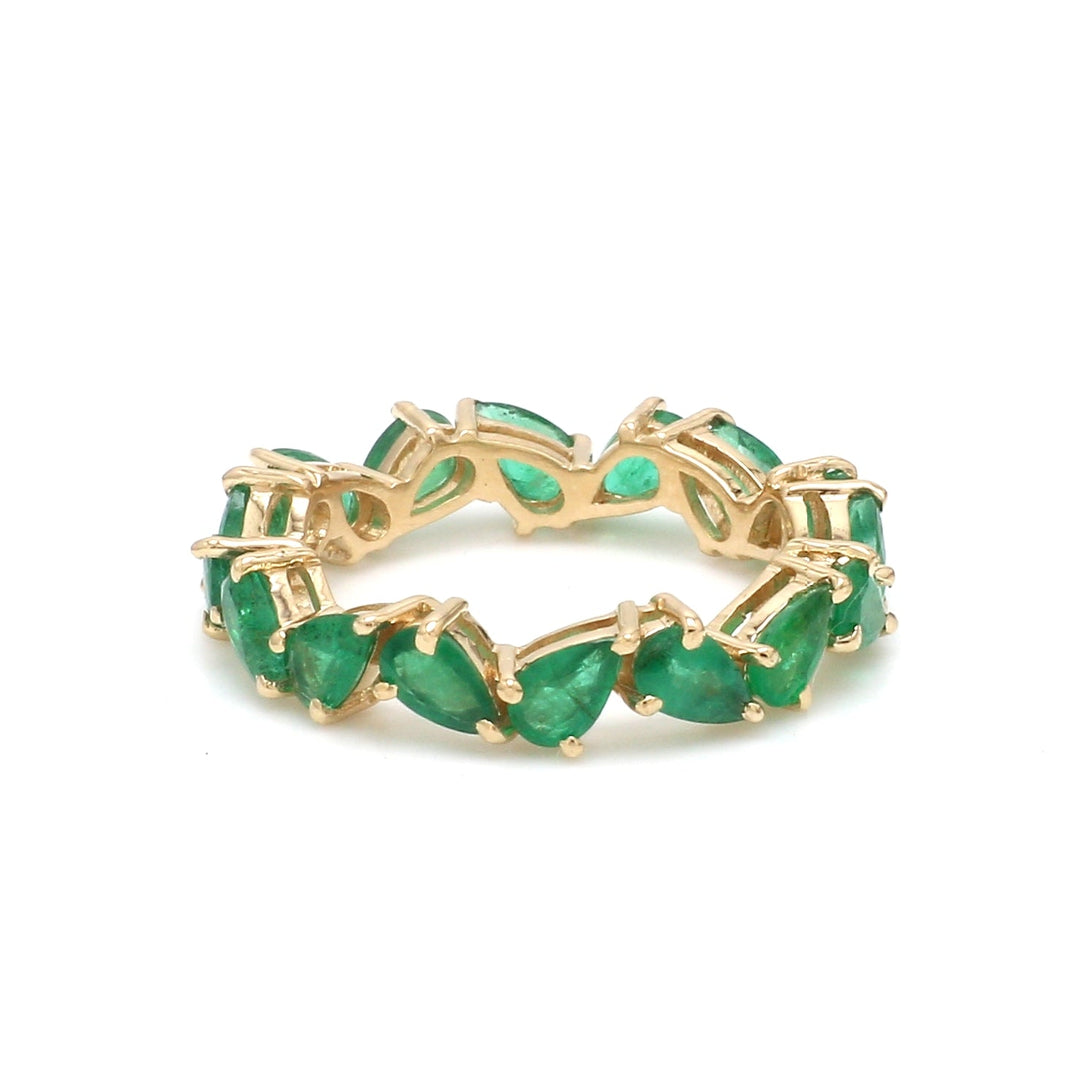 Emerald Pear Zig Zag Ring - qivii