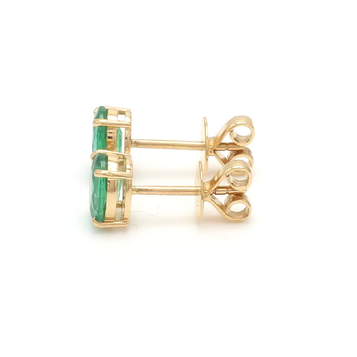 Emerald Oval Prong Set Earrings - qivii