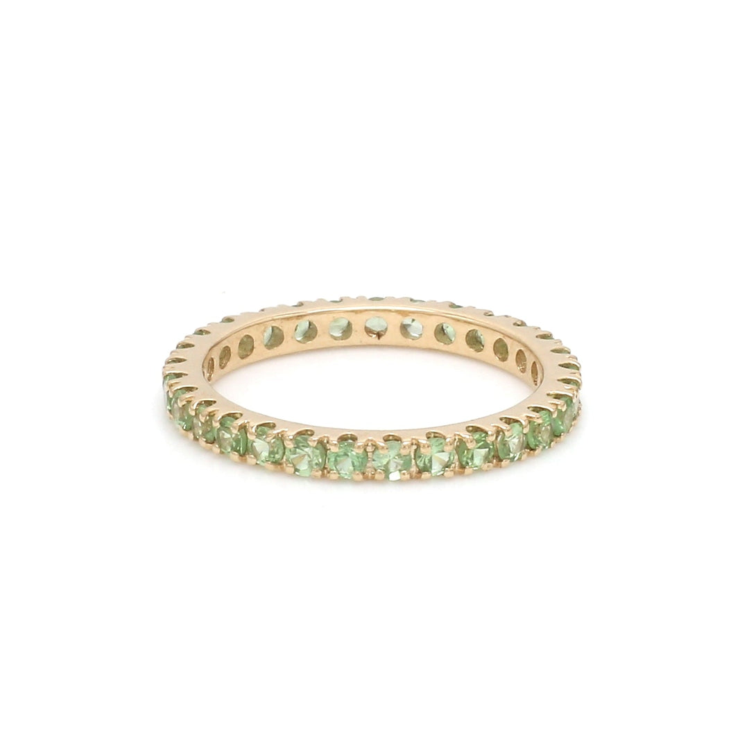Tsavorite Round Thin Band Ring - qivii