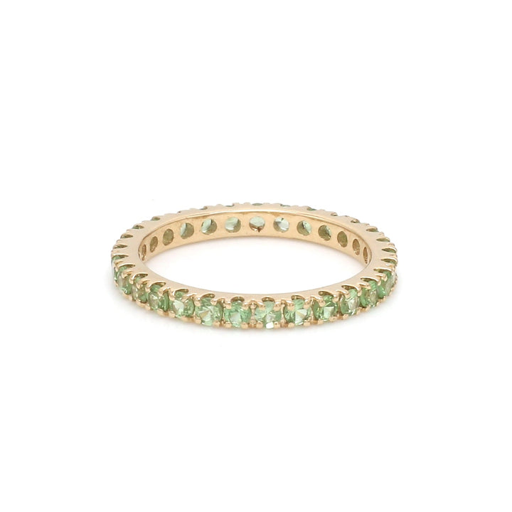 Tsavorite Round Thin Band Ring - qivii