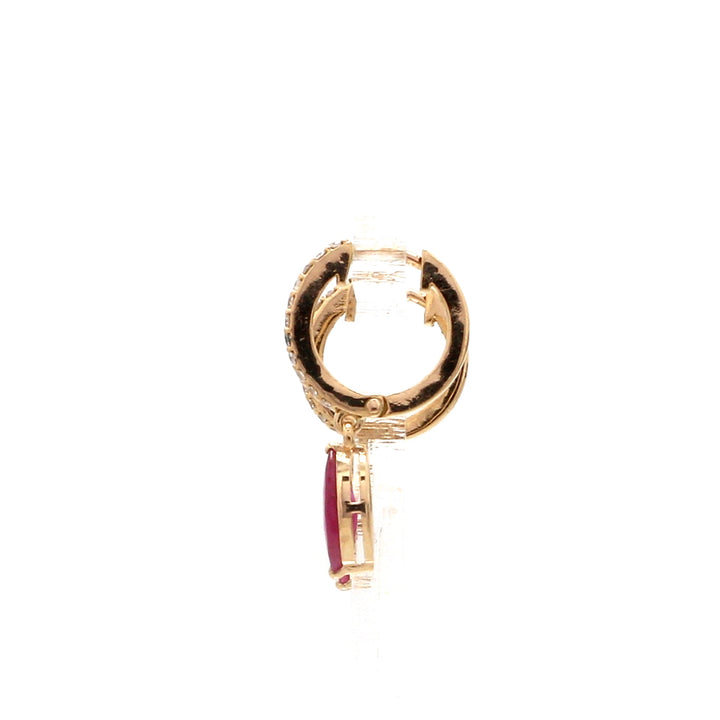 Ruby Marquise Diamond Mini Huggies Earrings - qivii
