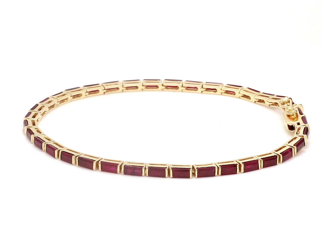 Real Ruby Baguette Channel Set Tennis Bracelet - qivii