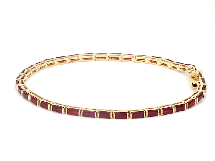 Real Ruby Baguette Channel Set Tennis Bracelet - qivii