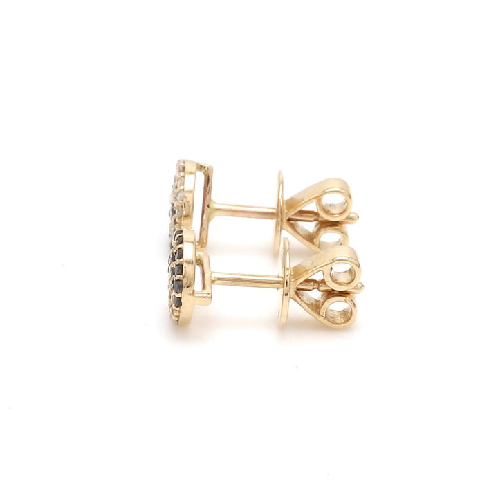 Diamond Ying Yang Studs - qivii