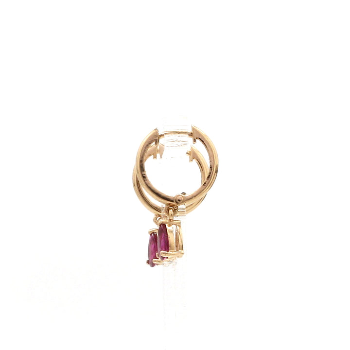 Ruby Pear Mini Drop Earrings - qivii