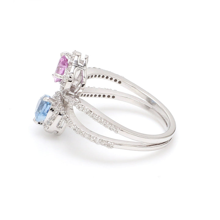 Pink Sapphire Aquamarine Ring - qivii