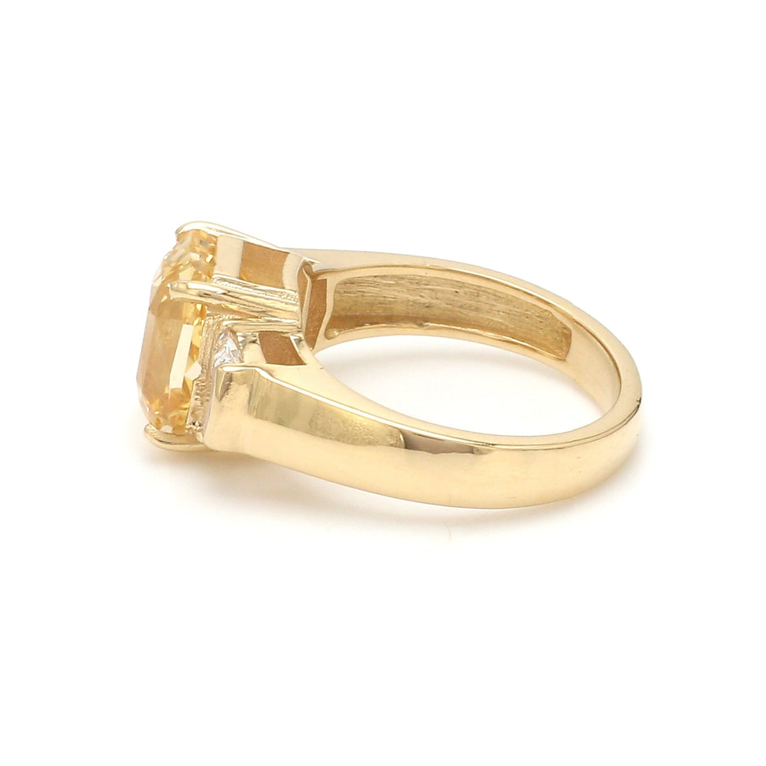 Yellow Sapphire Three Stone Ring - qivii