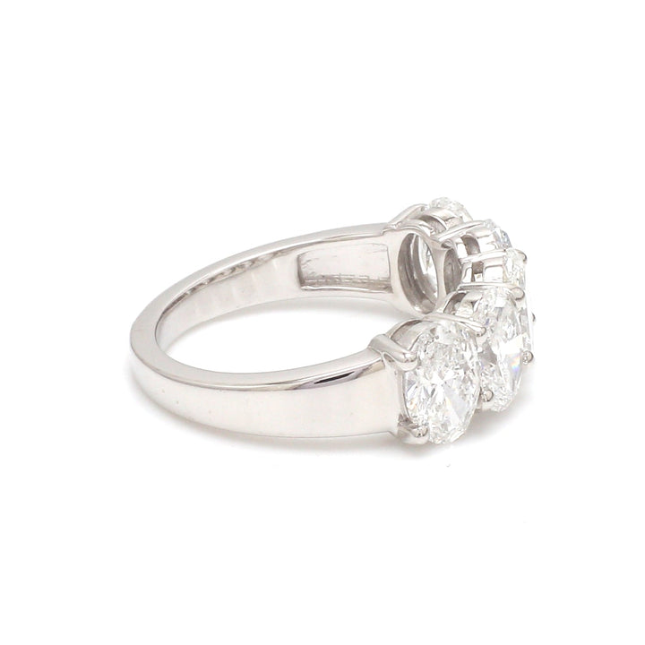 Lab Grown Diamond Oval Cut Half Ring - qivii