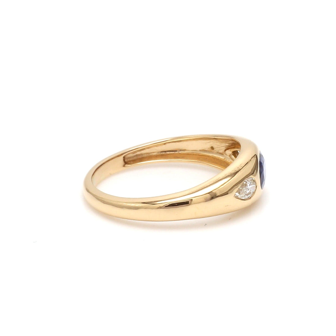 Blue Sapphire Oval Mini Chunky Ring - qivii