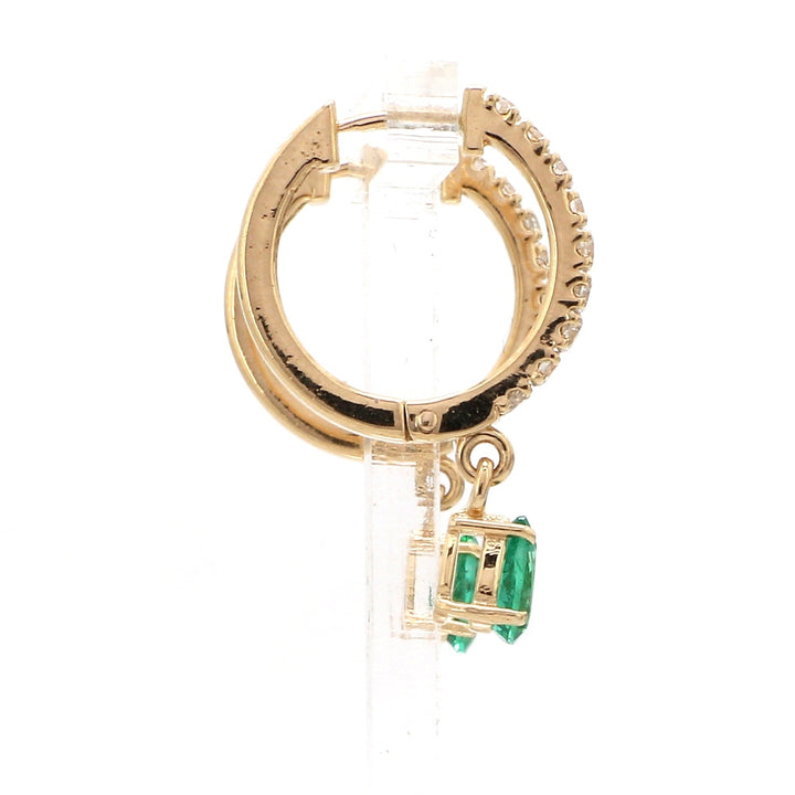 Emerald Pear Diamond Mini Huggies Earrings - qivii