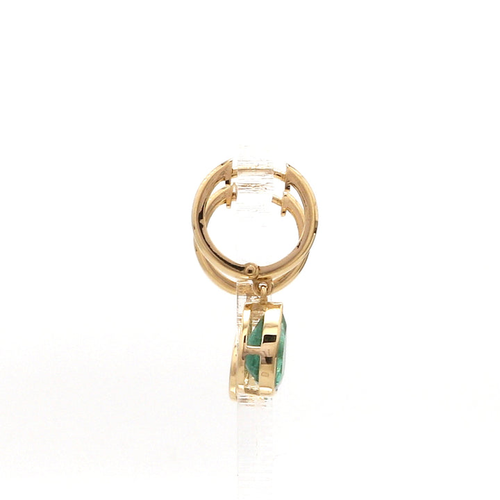 Emerald Bezel Set Pear Mini Earrings - qivii