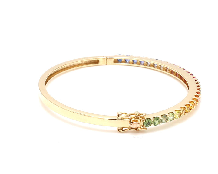 Rainbow Sapphire Round Bangle - qivii