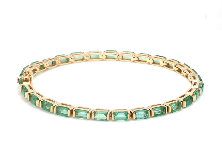Emerald Octagon Bar Set Bracelet - qivii